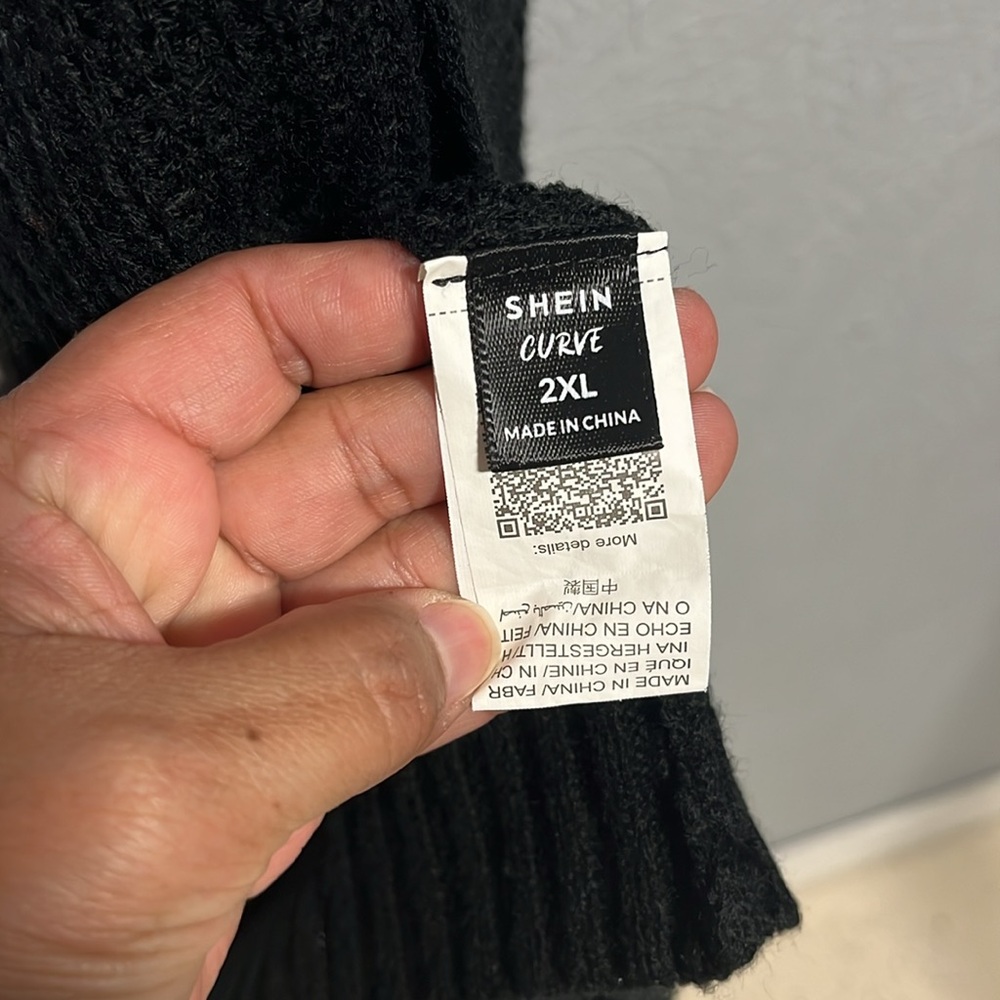 Shein Curve 2x Open Style Cardigan With Statement… - image 6